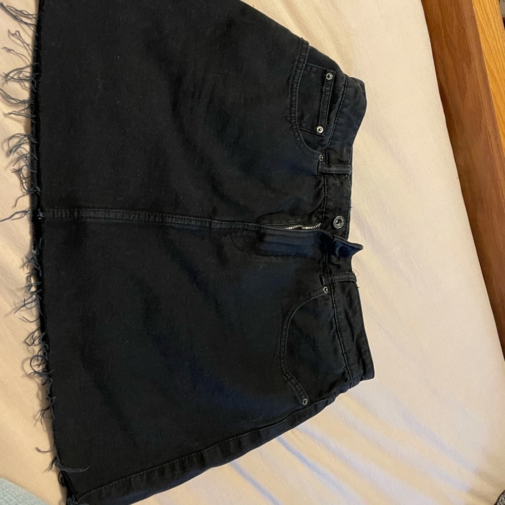 Zara TRF Black Denim Mini Skirt